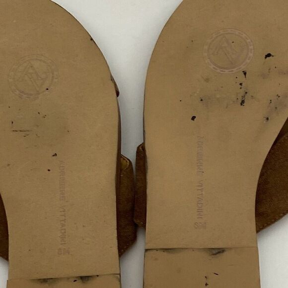 Adrienne Vittadini Women's Brown Embellished Rhinestones Crisscross Sandal Sz 8M - Picture 7 of 10